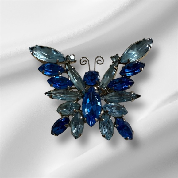 Elegant Blue Butterfly Brooch